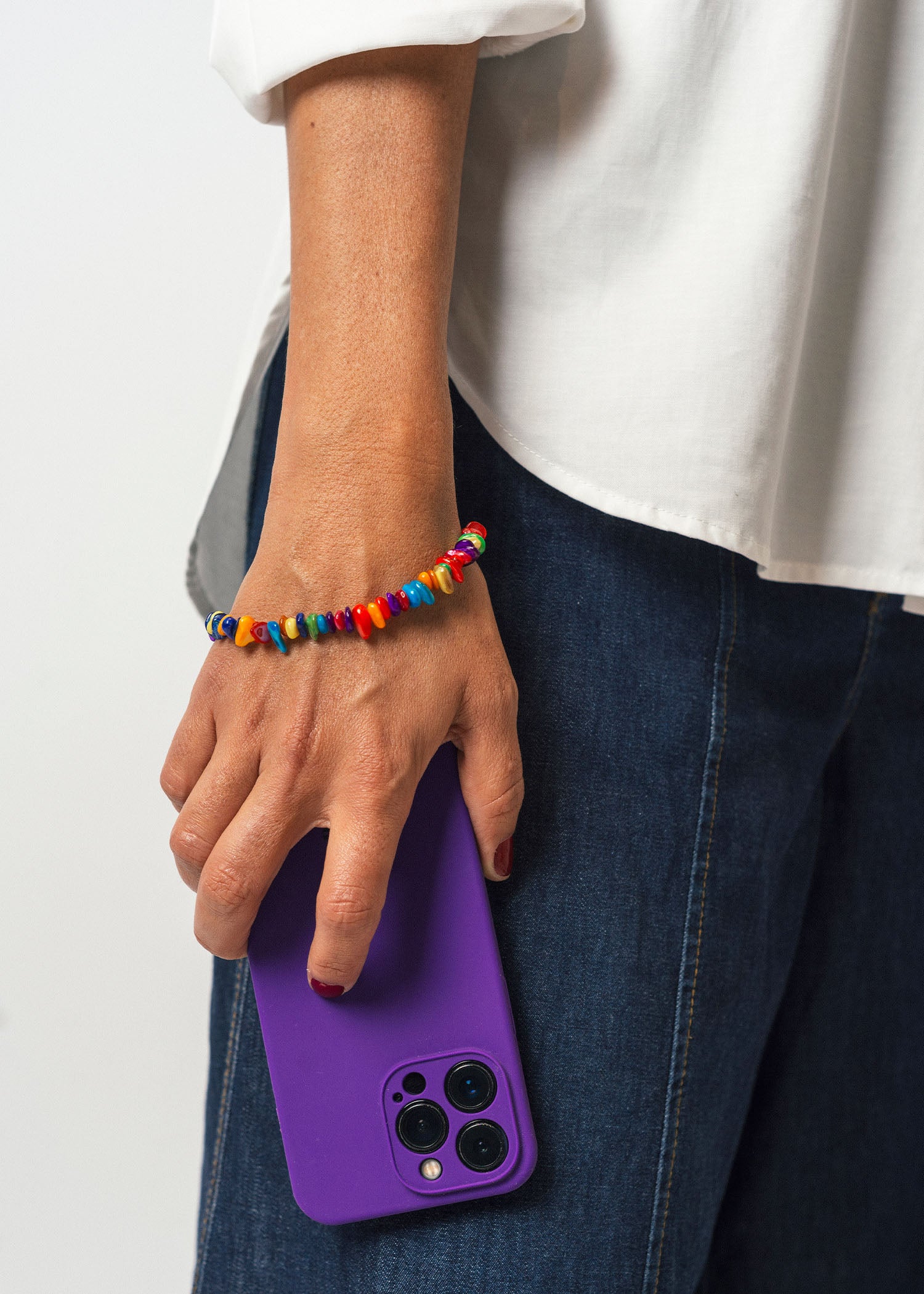 Alça Universal de Mão Madrepérolas Coloridas