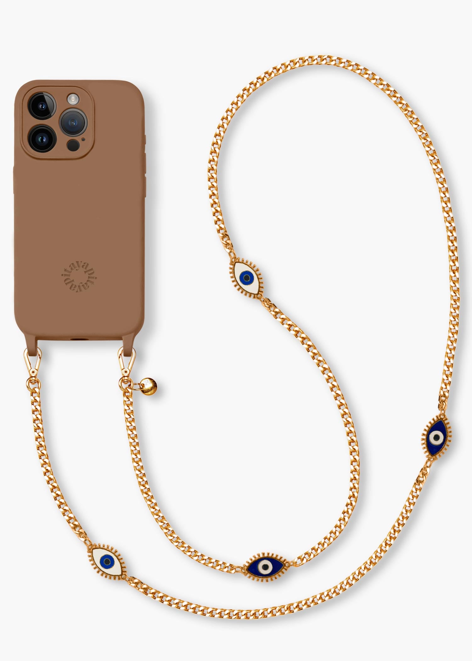 Alça Corrente Dourada Grécia + Case para iPhone