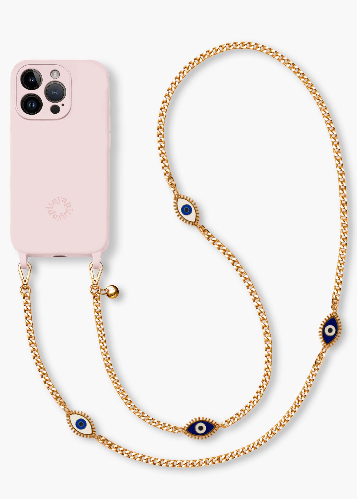 Alça Corrente Dourada Grécia + Case para iPhone