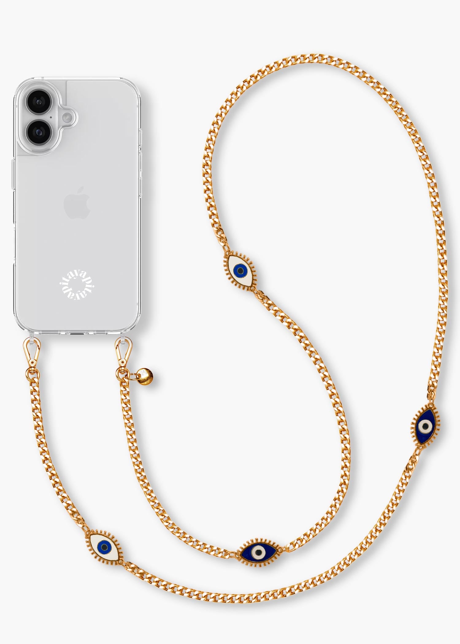 Alça Corrente Dourada Grécia + Case para iPhone