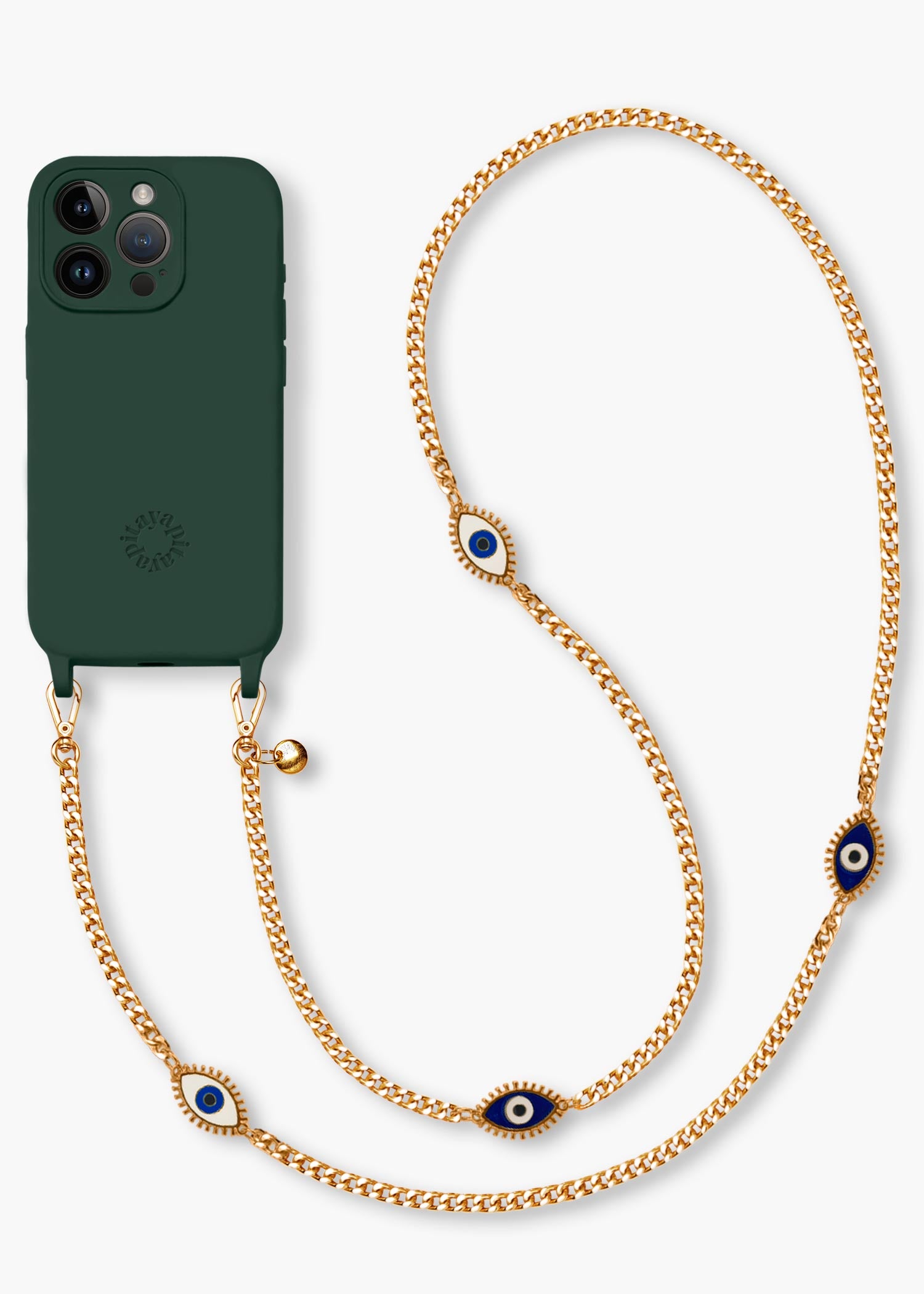 Alça Corrente Dourada Grécia + Case para iPhone