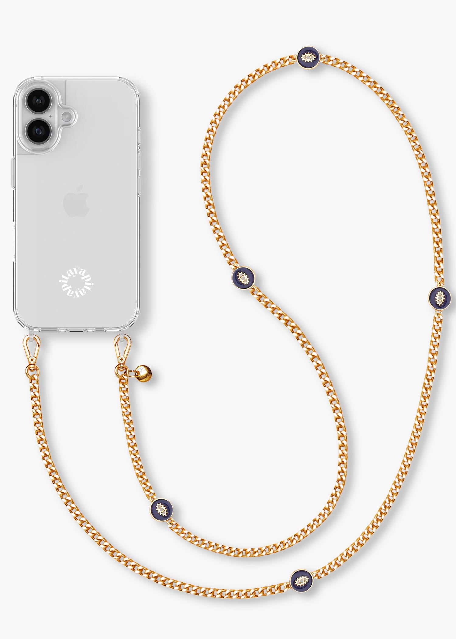 Alça Corrente Dourada Mística + Case para iPhone