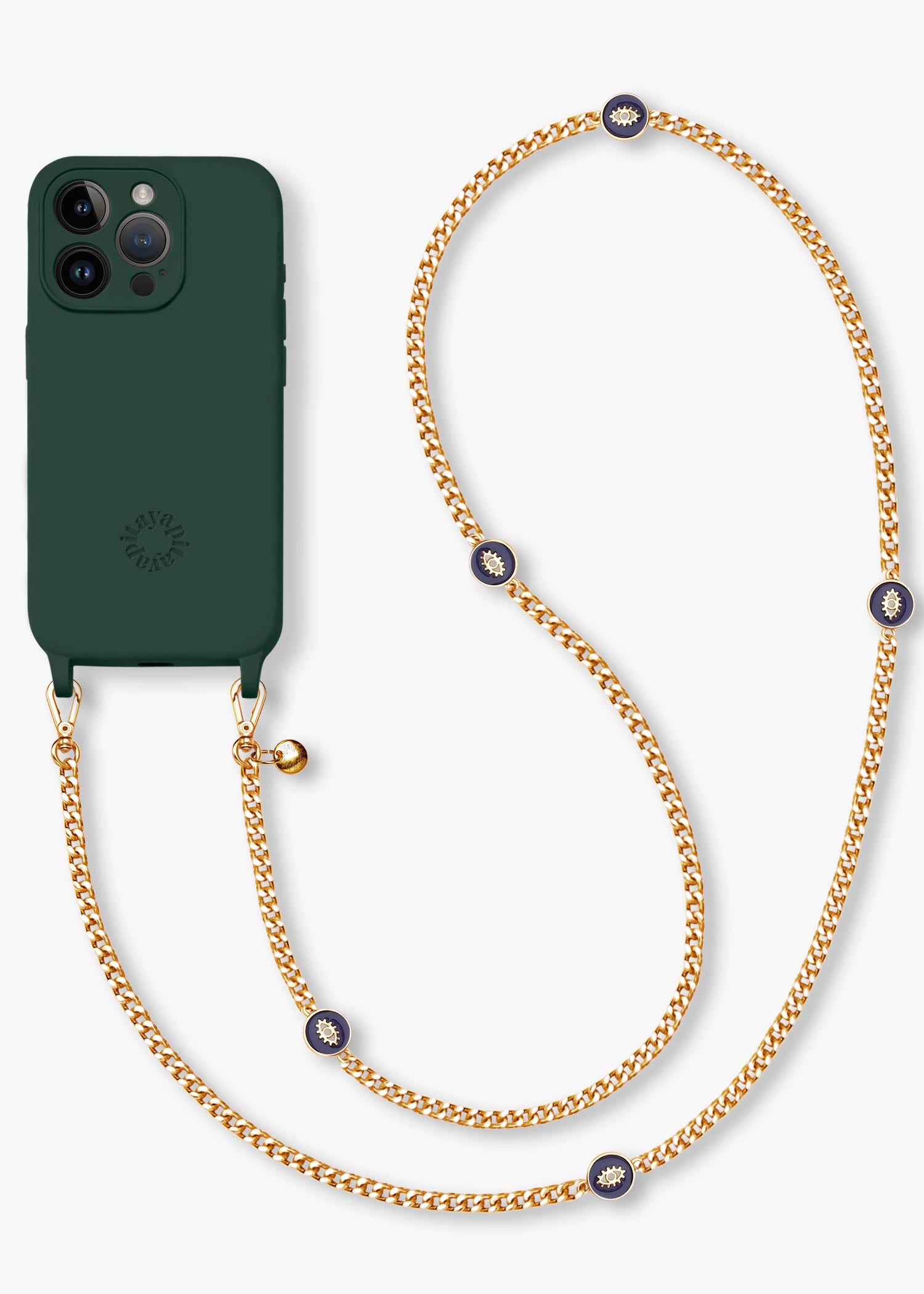 Alça Corrente Dourada Mística + Case para iPhone