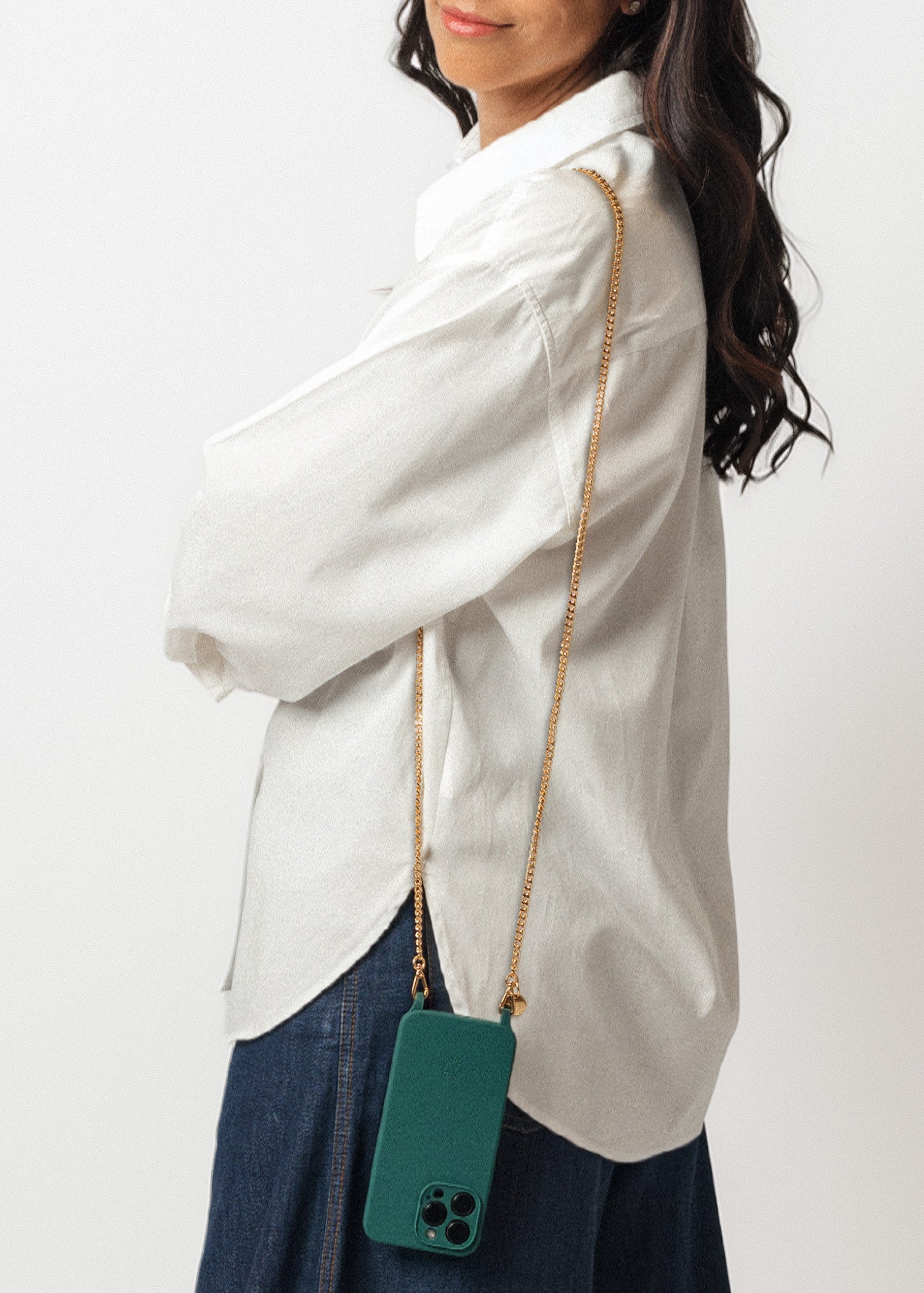 Alça Corrente Dourada + Case para iPhone