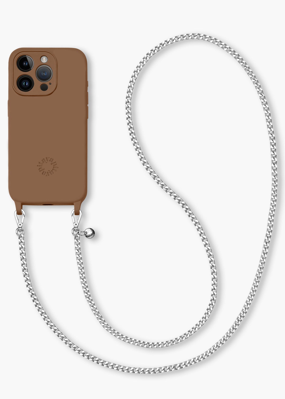 Alça Corrente Prata + Case para iPhone