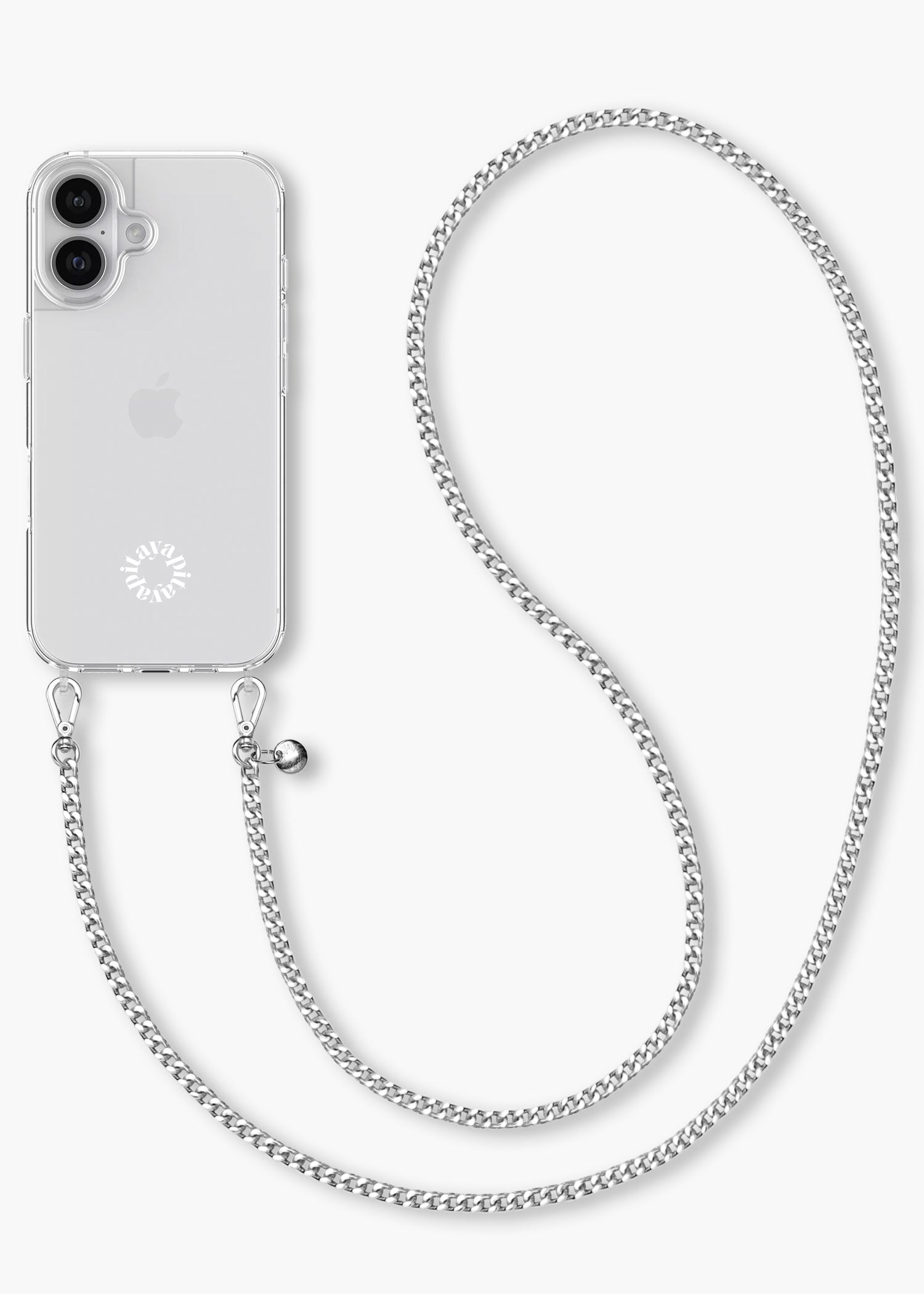 Alça Corrente Prata + Case para iPhone