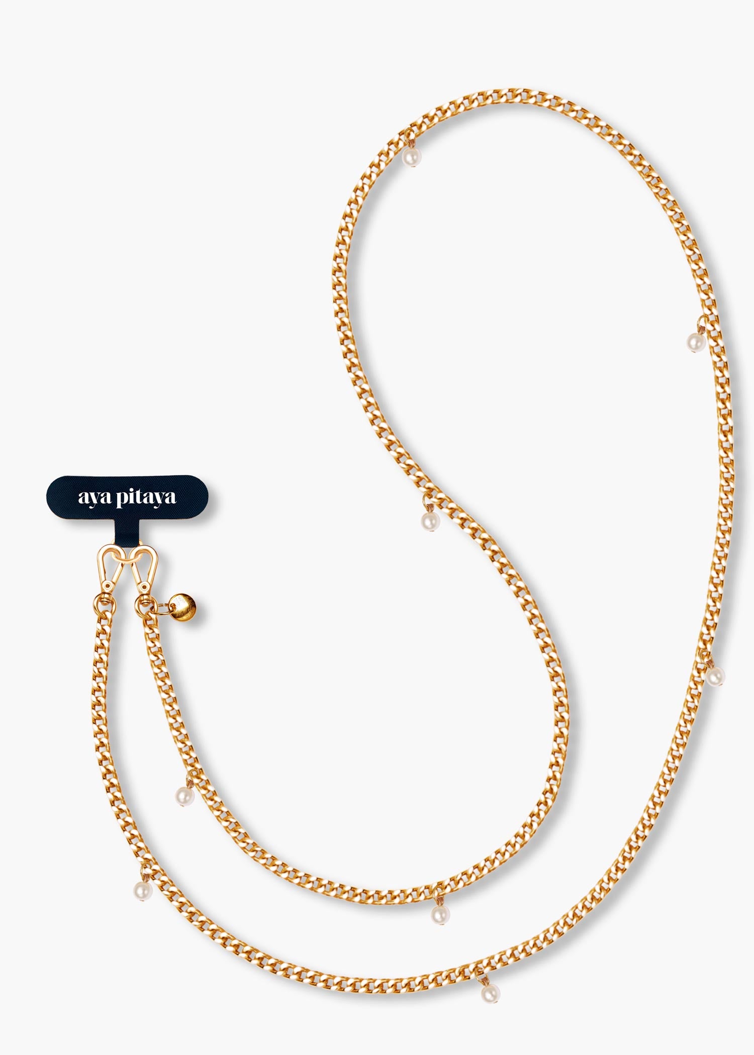 Alça Universal Corrente Dourada com Pérolas