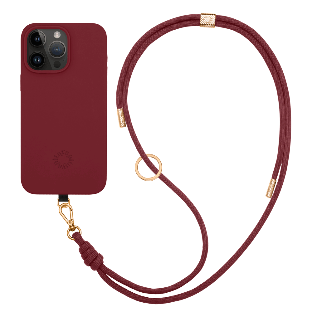 Alça Universal Bordô + Case Bordô para iPhone