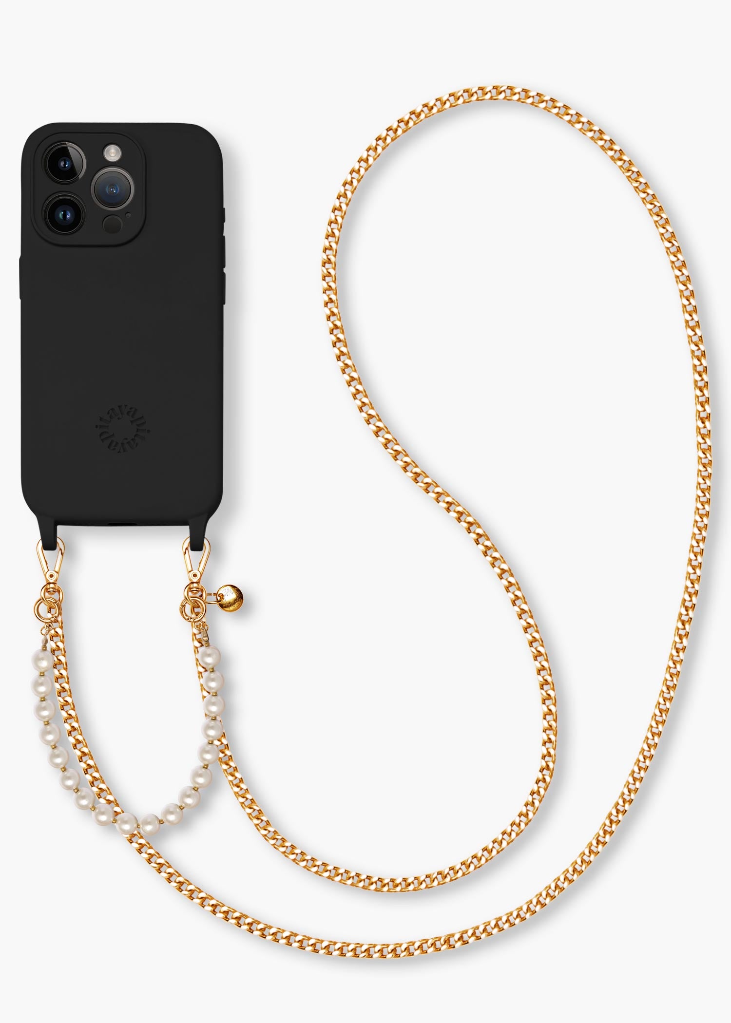 Alça Corrente e Pérolas 3 em 1 + Case para iPhone