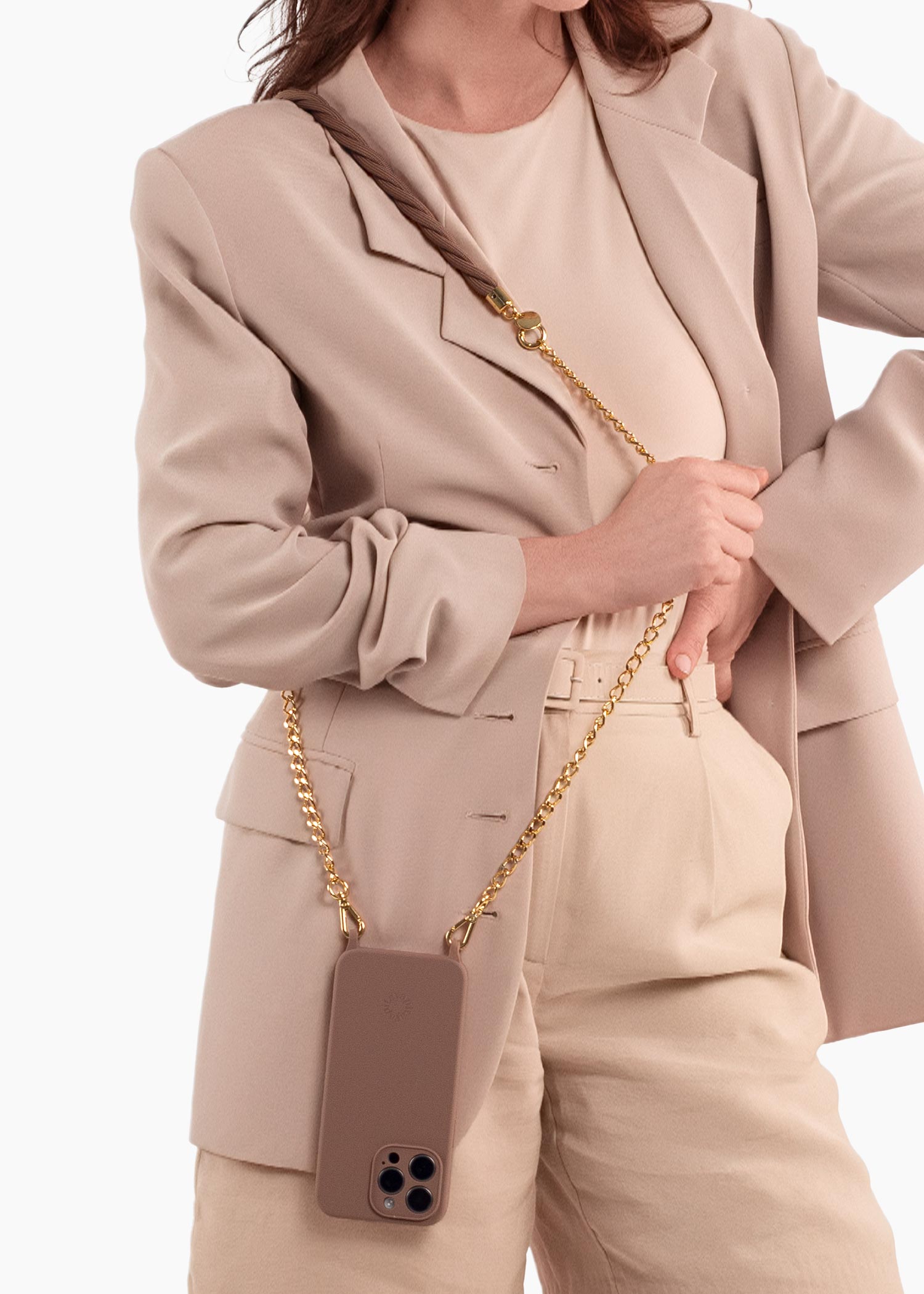 Alça de Mão Luiza + Corrente Extensora de Alça + Case para iPhone