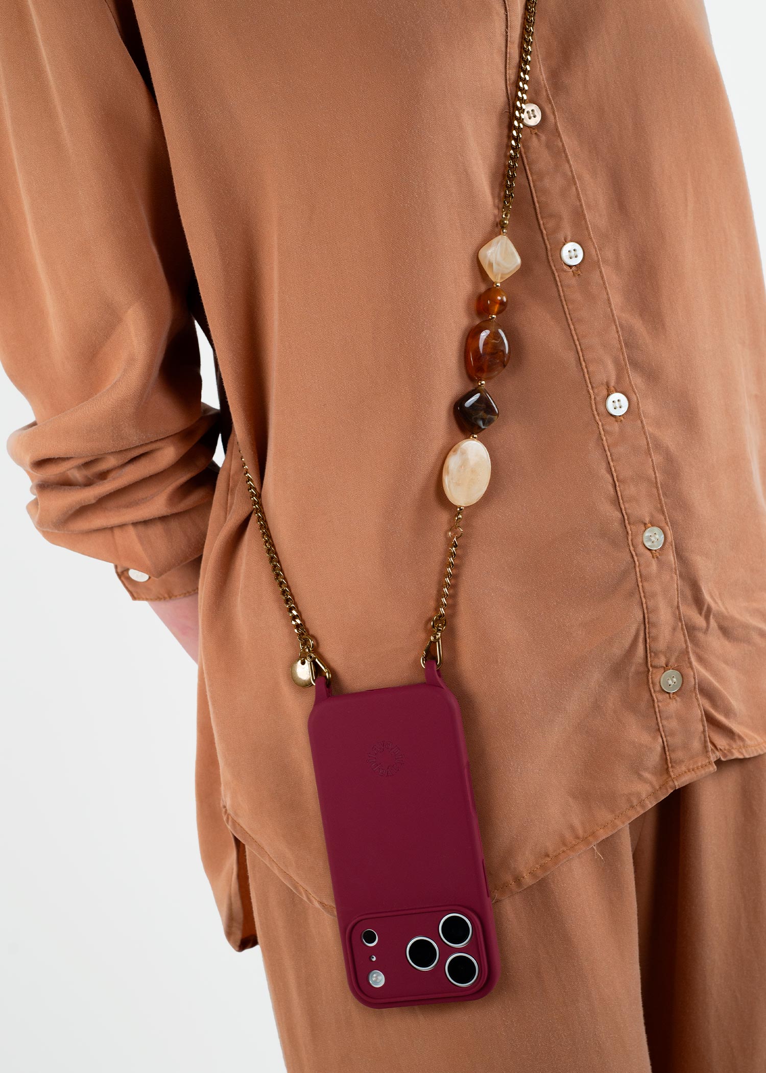 Alça Corrente Ouro Velho Bella + Case para iPhone