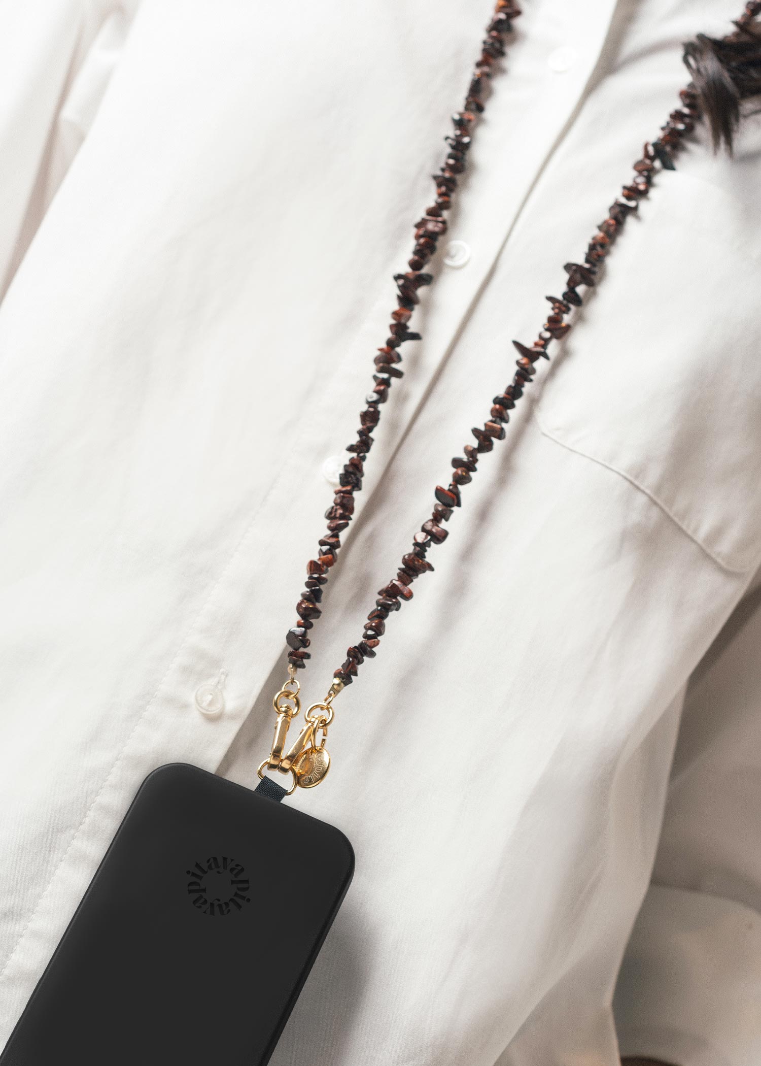 Alça Universal Madrepérolas Marrom Café