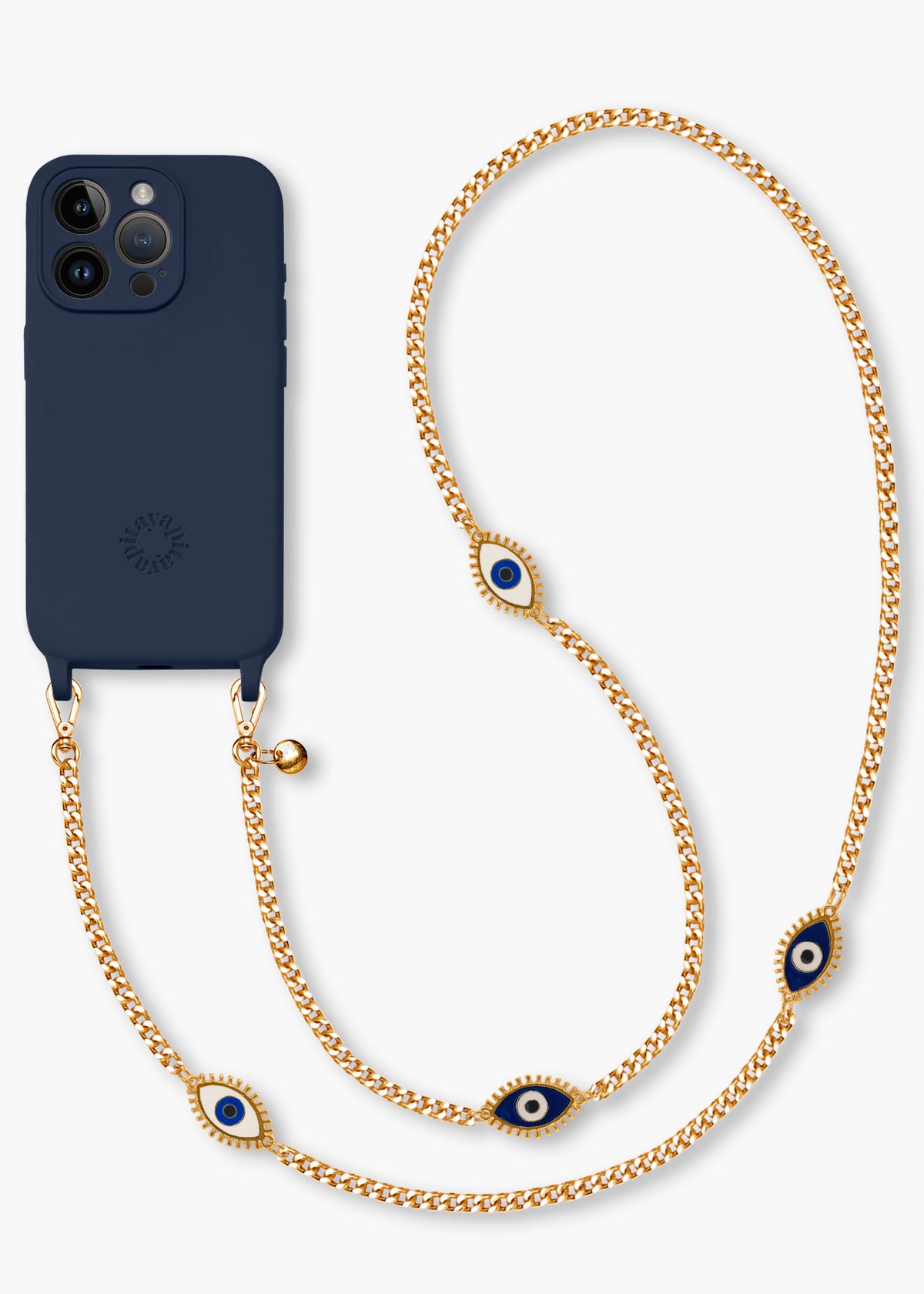 Alça Corrente Dourada Grécia + Case para iPhone