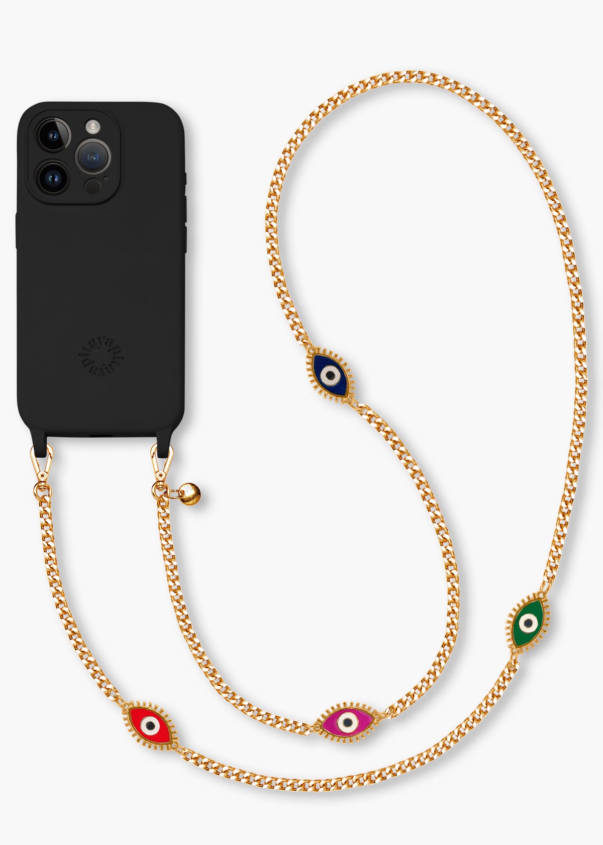 Alça Universal Corrente Dourada Íris + Case para iPhone