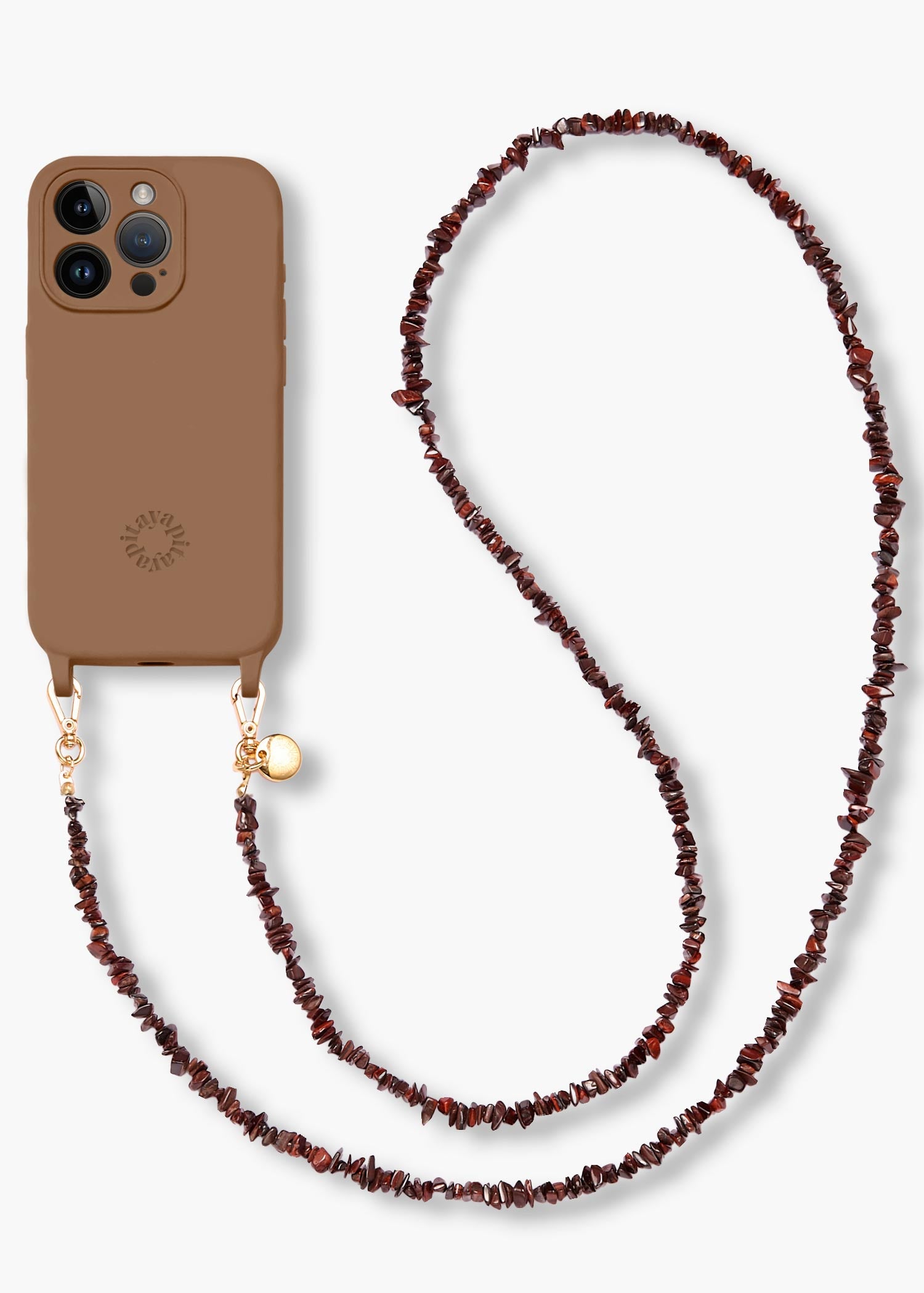Alça Madrepérolas Café + Case para iPhone